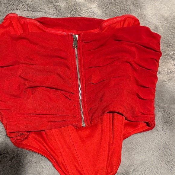 Steve Madden Bustier Strapless Corset Top with Zipper - Picture 2 of 3